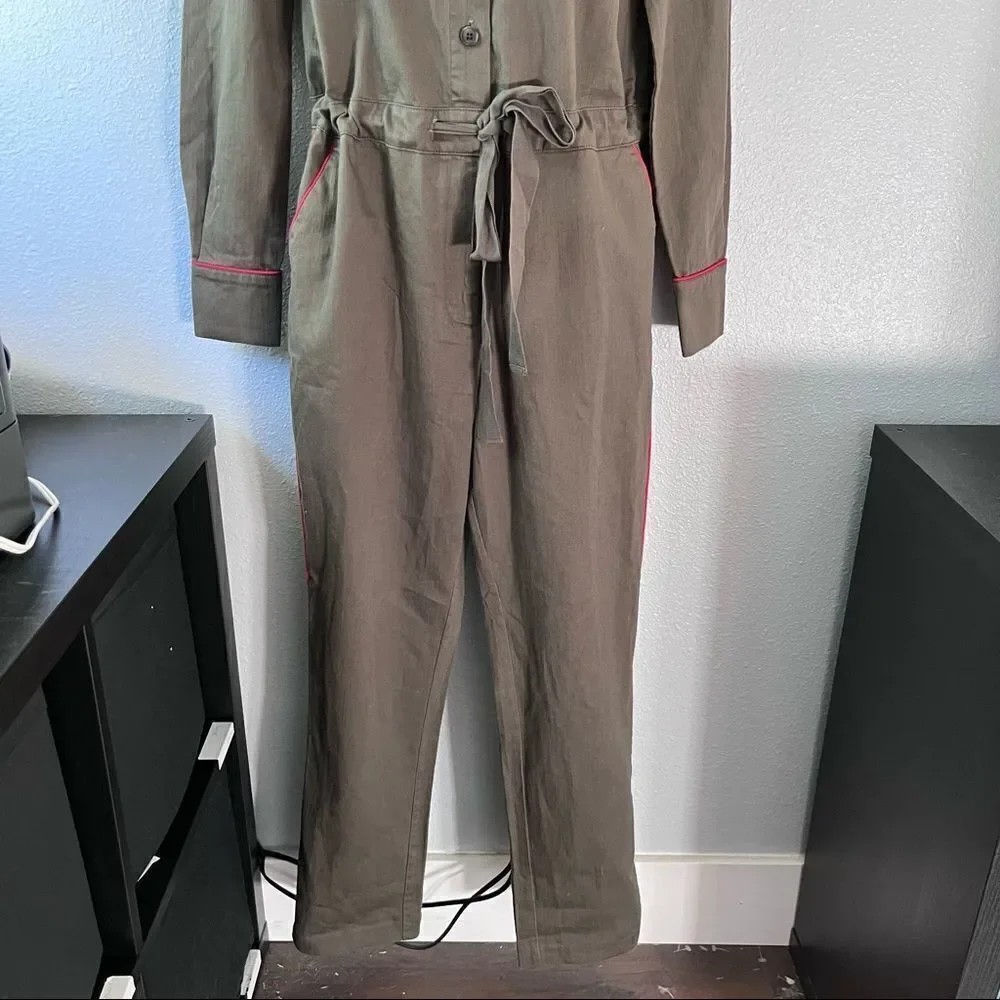 Boden Olive Denim Jumpsuit
